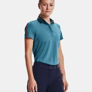Under Armour Zinger Sleeve Stripe Fitted Polo Blue 1366344 597